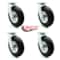 Service Caster 8 Inch Black Pneumatic Wheel Swivel Caster Set SCC-100S280-PNB-4 - alternate 5